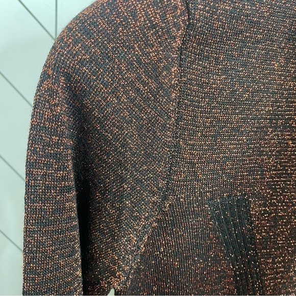 ASOS Metallic Orange Black Long Sleeve Top - Picture 4 of 5